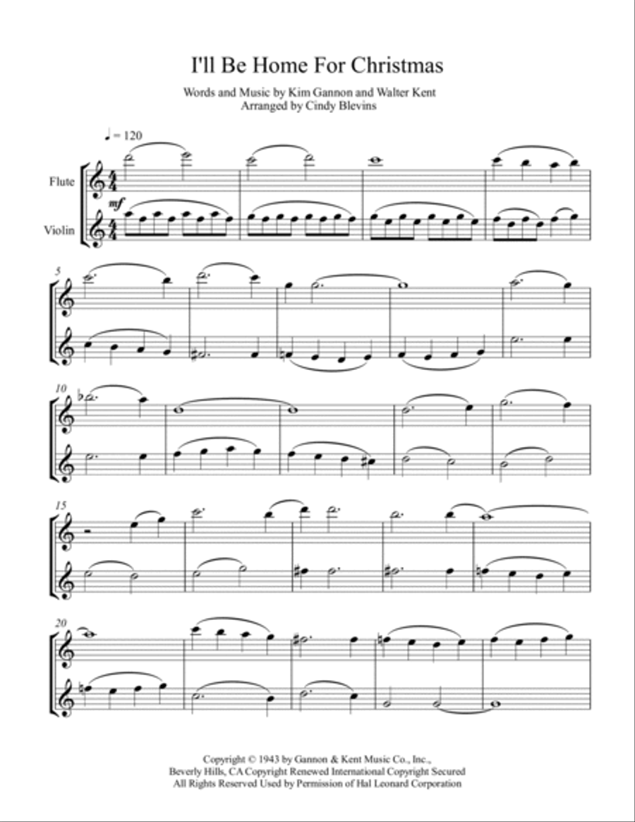 I'll Be Home For Christmas Flute scores gallery preview page 6