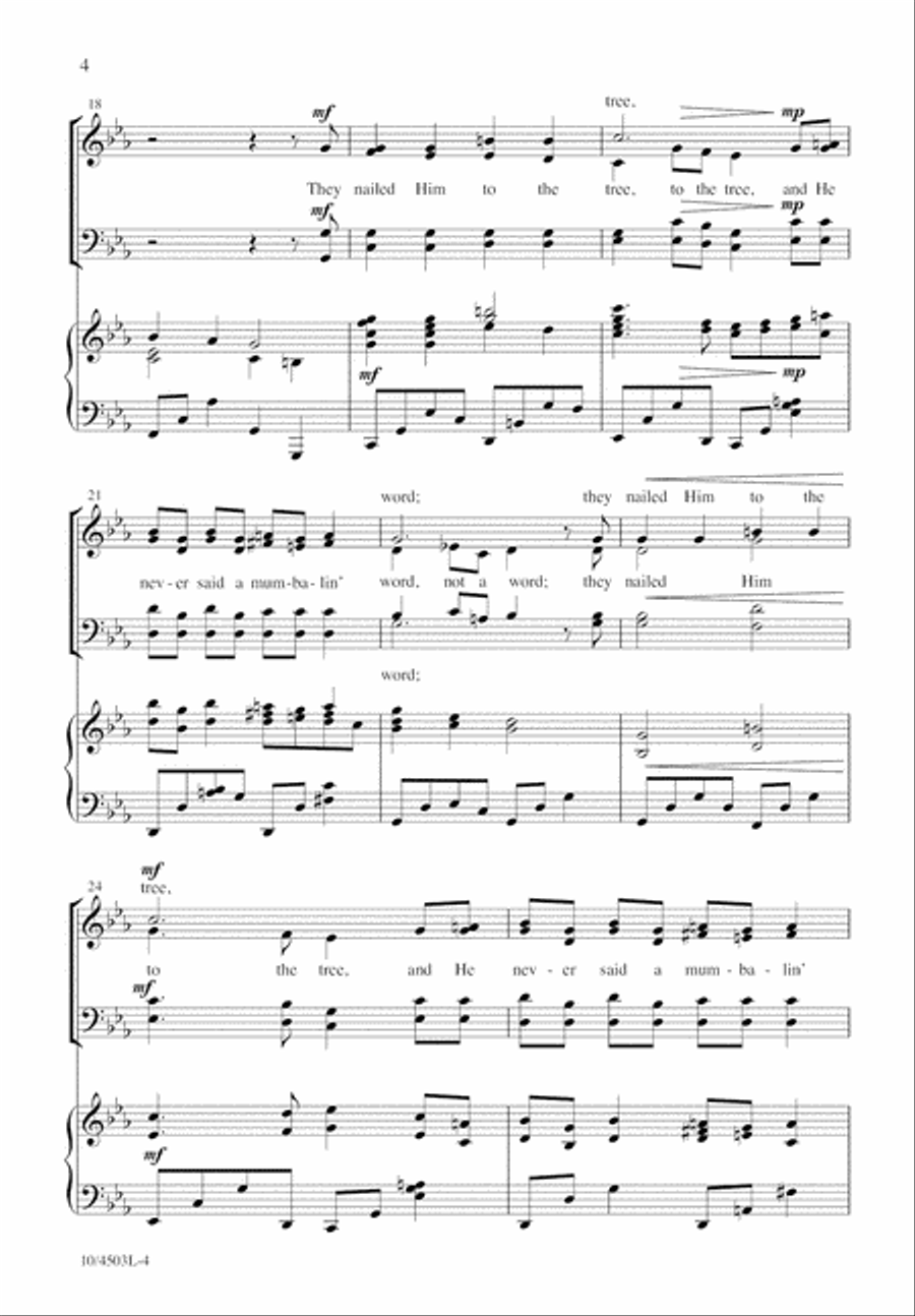 He Never Said a Mumbalin' Word 4-Part scores gallery preview page 4