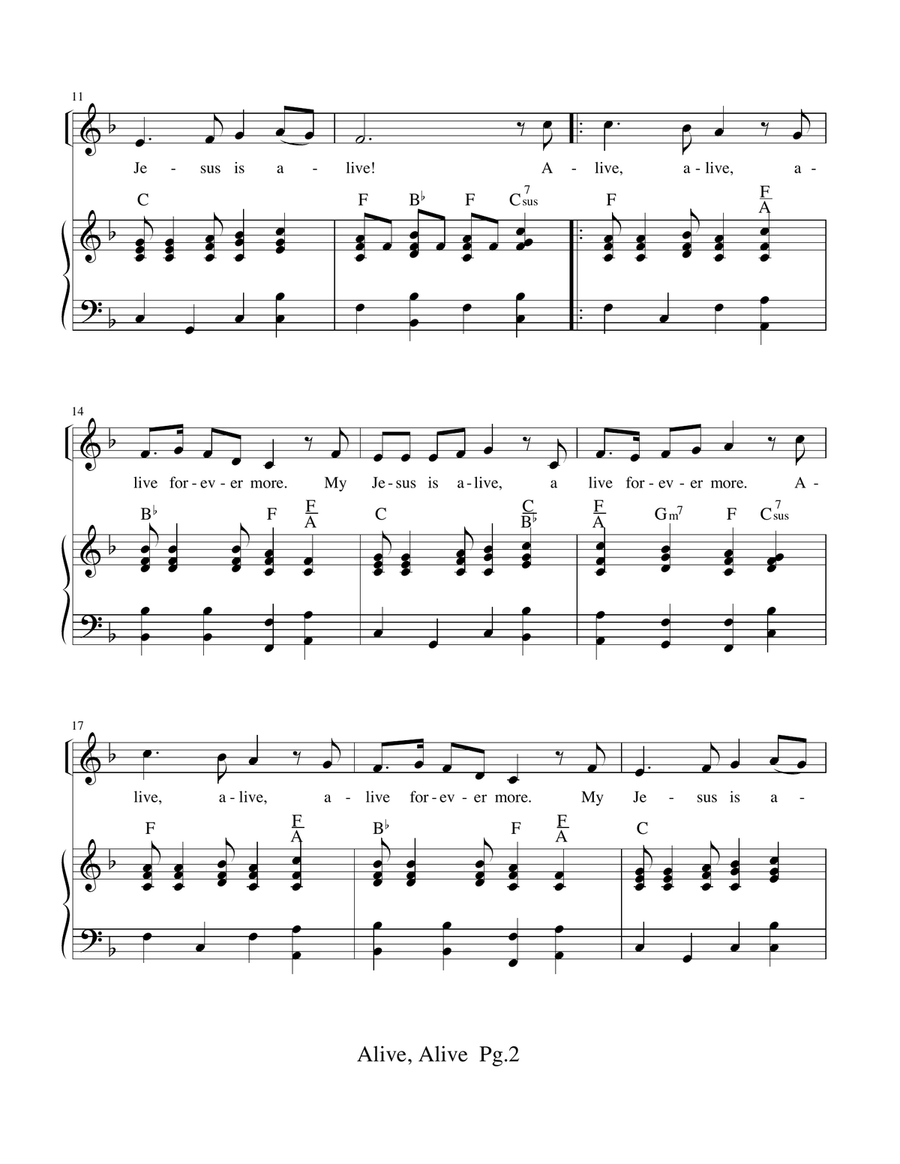 Alive, Alive Piano, Vocal scores gallery preview page 2