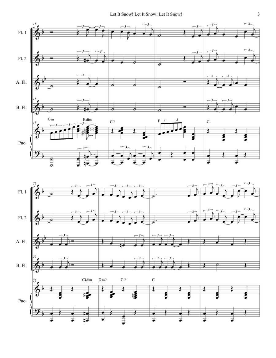 Let It Snow! Let It Snow! Let It Snow! Woodwind Ensemble scores gallery preview page 3