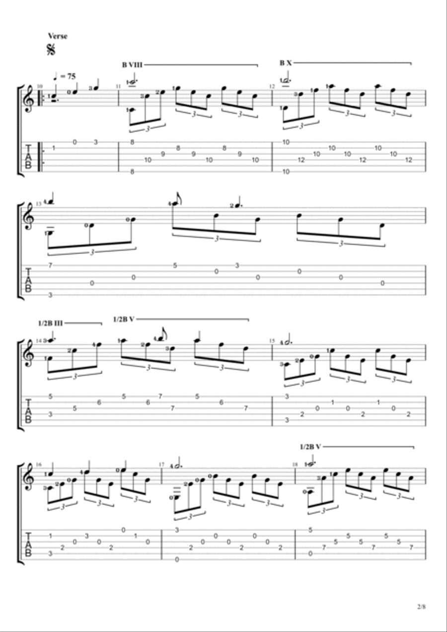 Morning Has Broken Guitar Tablature scores gallery preview page 2