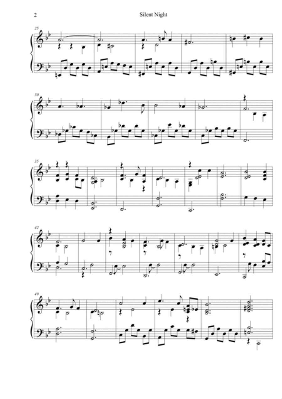 silent night (jazz version) Piano Solo scores gallery preview page 2
