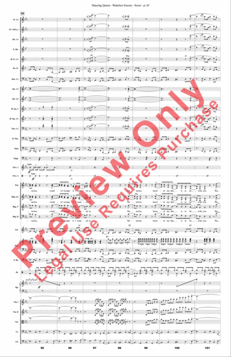 Mamma Mia! Medley Mamma Mia! Medley Full Orchestra scores gallery preview page 66