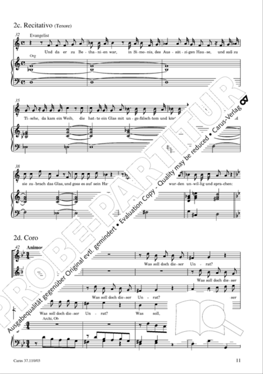Markuspassion. Werkausgabe Reihe 1, Bd. 7 (Homilius) 4-Part scores gallery preview page 18