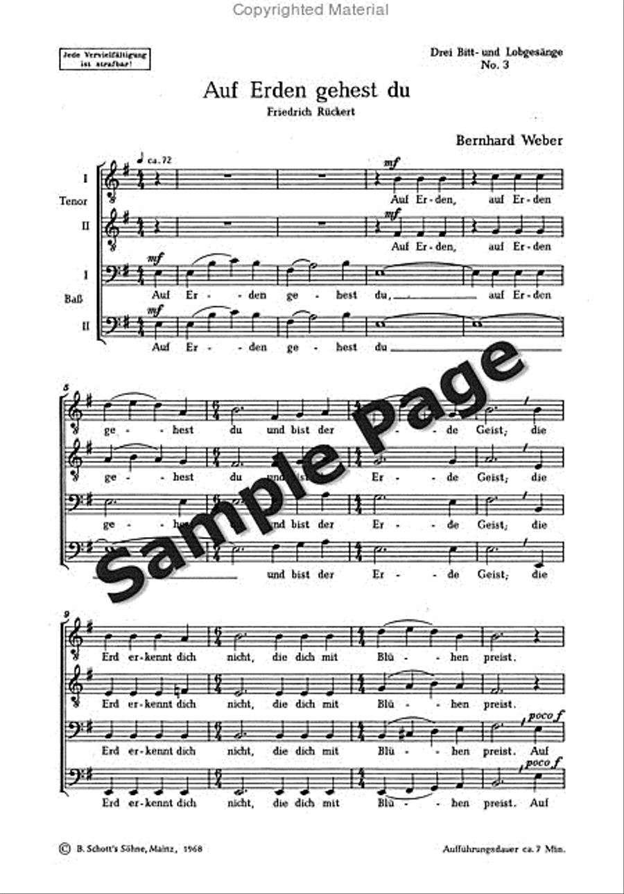 Weber B Auf Erden Gehest Du TTBB scores gallery preview page 2