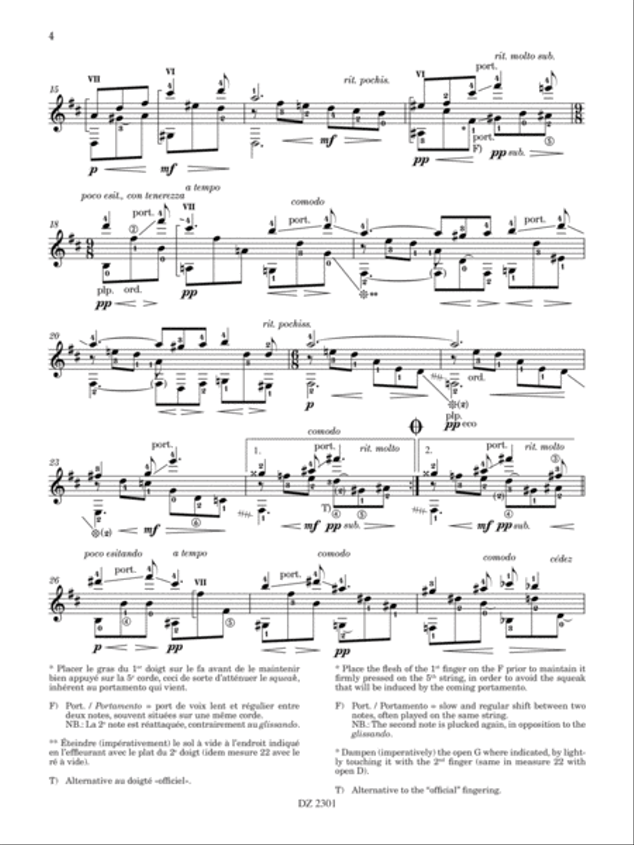 Les 100 de Roland Dyens - El ultimo recuerdo Classical Guitar scores gallery preview page 4