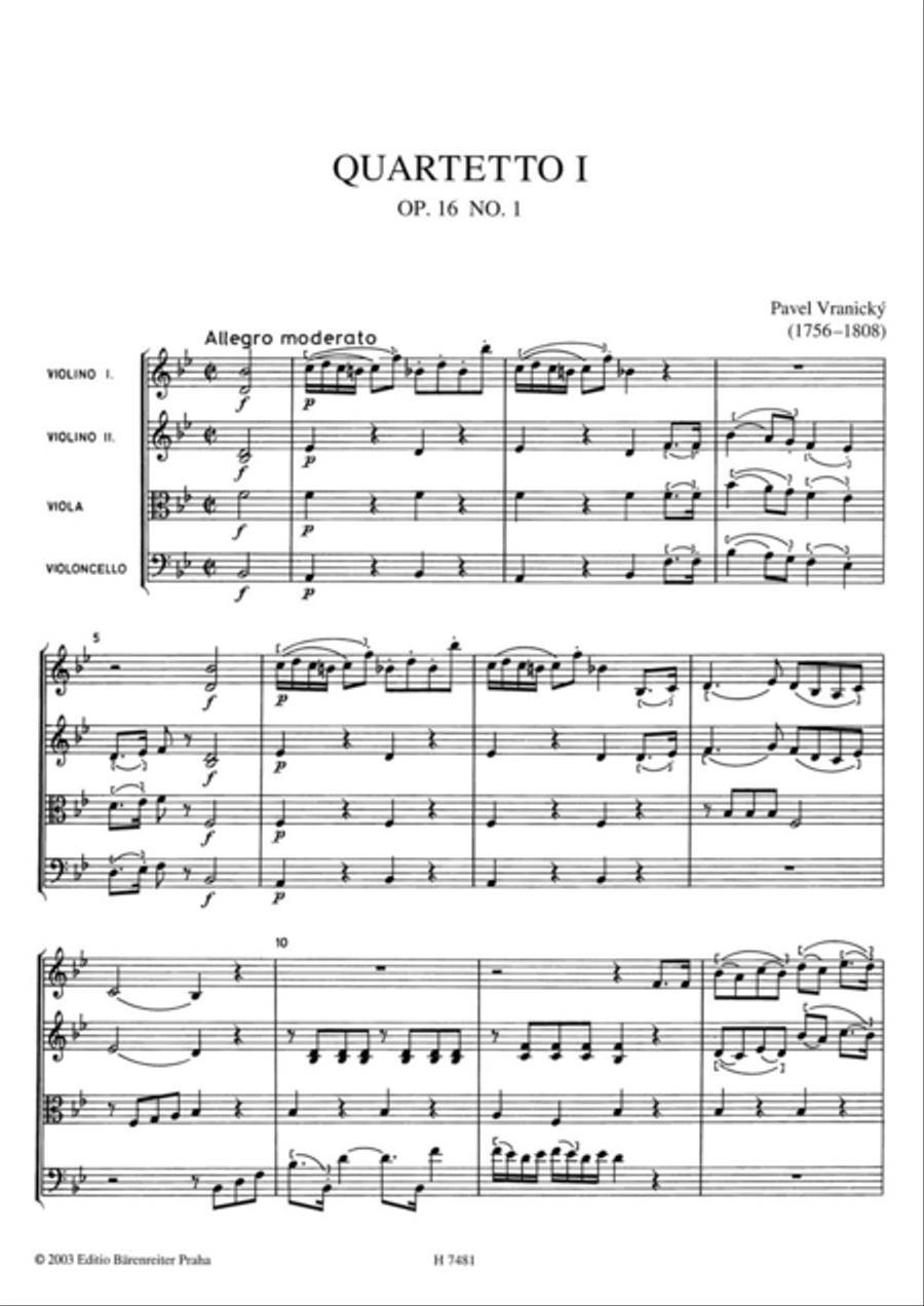 Quartetti per archi II no. 1-6, op. 16 String Quartet scores gallery preview page 2