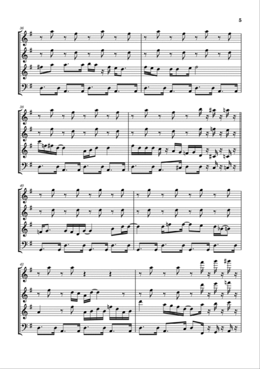 Long Haired Country Boy Woodwind Quartet scores gallery preview page 6