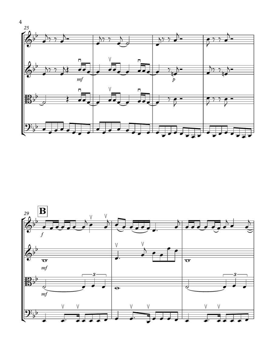 Billie Jean String Quartet scores gallery preview page 4