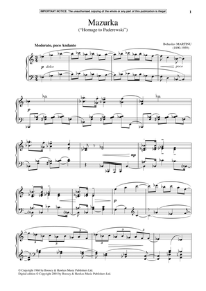 Mazurka, H284 (Homage To Paderewski)