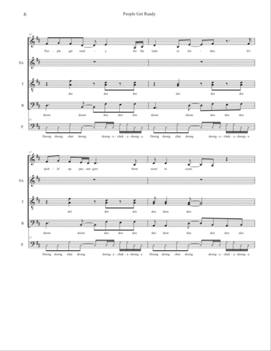 People Get Ready 4-Part scores gallery preview page 6