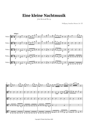 Book cover for Eine kleine Nachtmusik by Mozart for Viola Quintet
