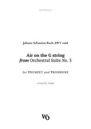 Book cover for Air on the G String by Bach for Trumpet and Trombone
