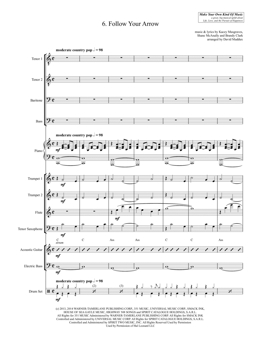 Follow Your Arrow Large Ensemble scores gallery preview page 1