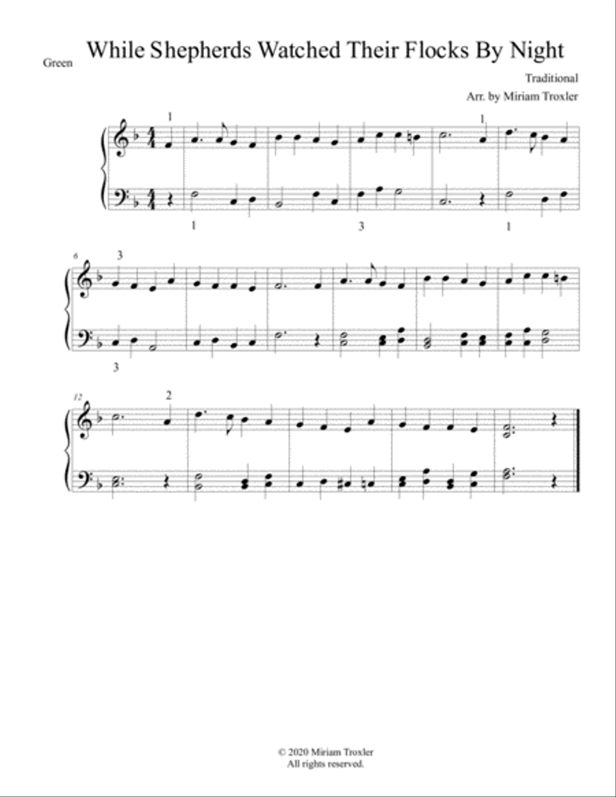 Traditional Christmas Carols for Piano: Green Set