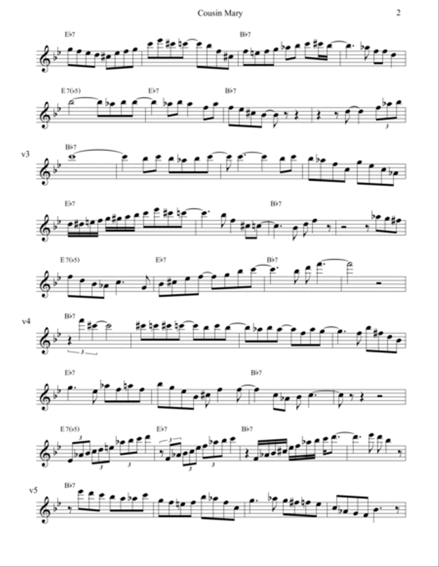 Cousin Mary Tenor Saxophone scores gallery preview page 2