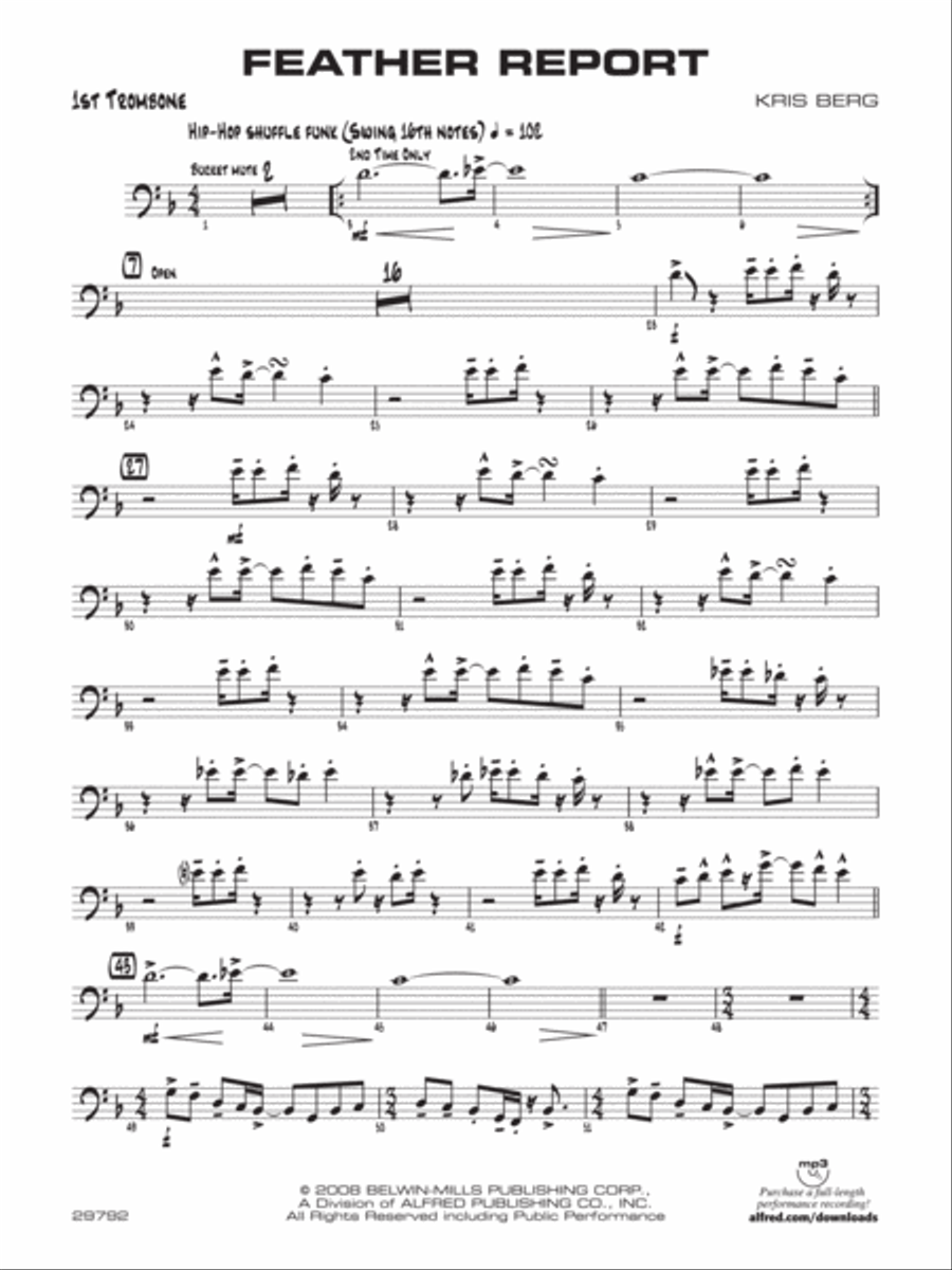 Feather Report: 1st Trombone Jazz Ensemble scores gallery preview page 1