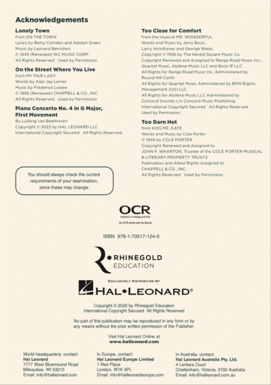 OCR A Level Set Works Supplement 2024 Collection / Songbook scores gallery preview page 2