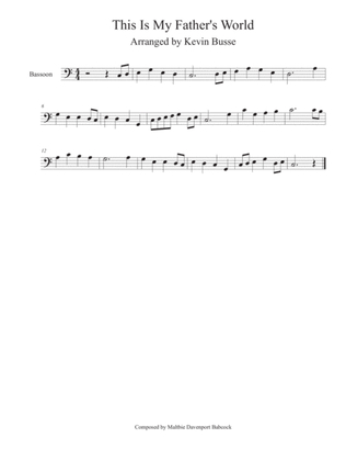 Book cover for This Is My Father's World (Easy key of C) - Bassoon