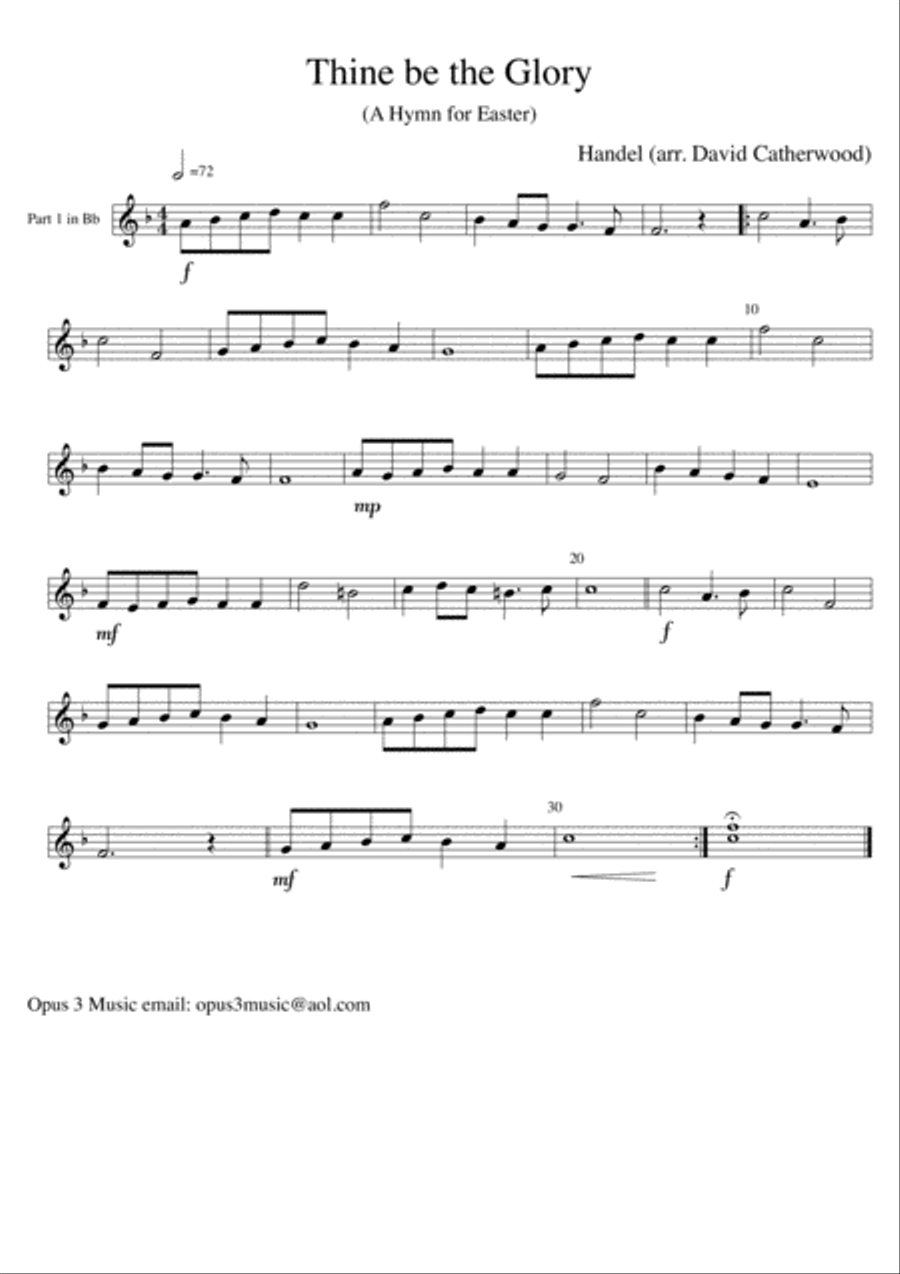 Thine be the Glory - A Hymn for Easter by Handel Arranged for Flexible Ensemble by David Catherwood Concert Band scores gallery preview page 4