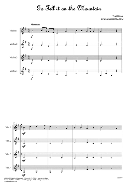 10 Christmas Tunes for Violin Quartet (score) image number null