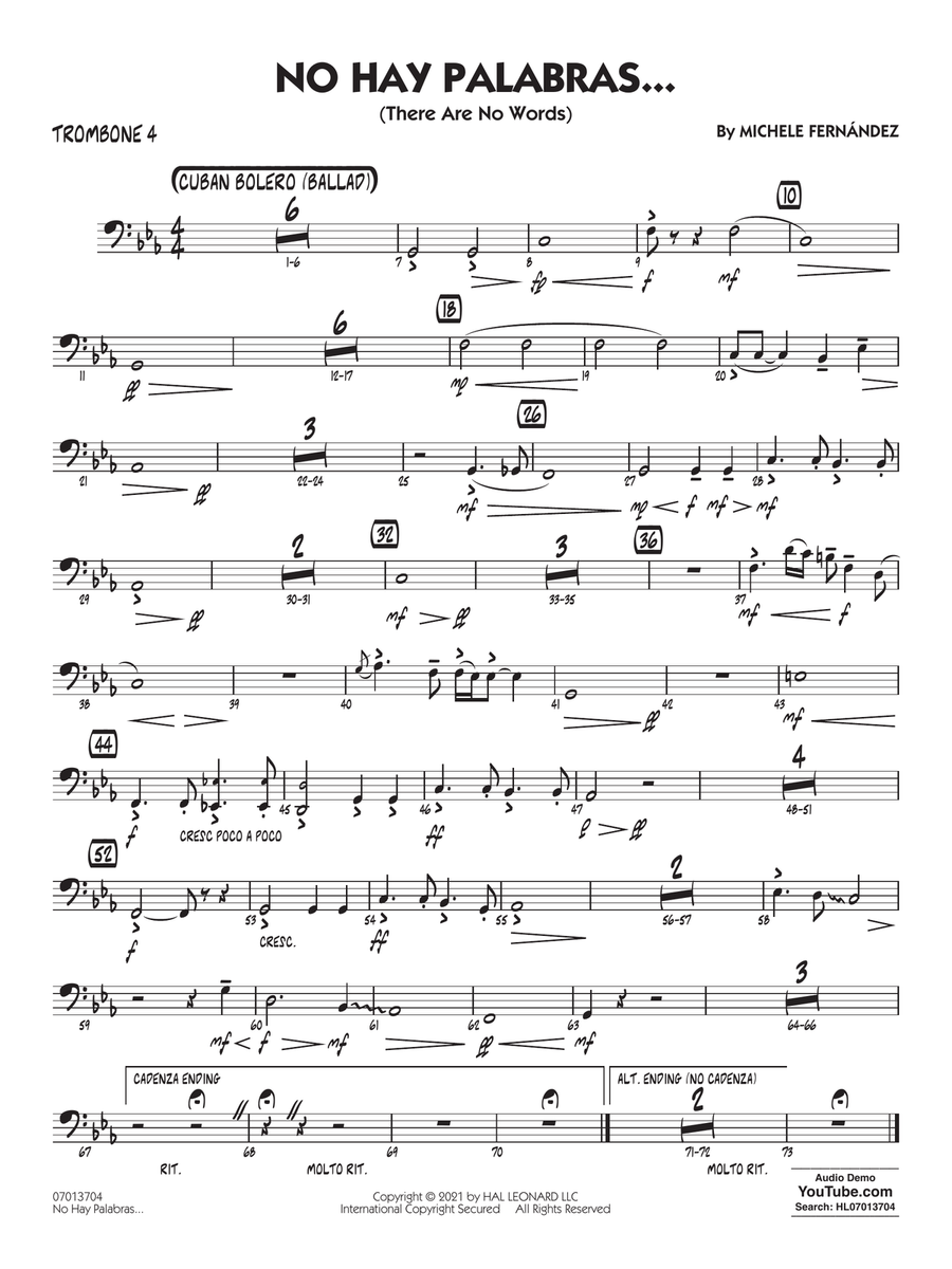 No Hay Palabras... (There Are No Words) - Trombone 4
