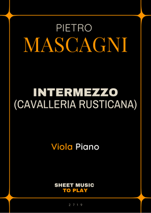 Intermezzo from Cavalleria Rusticana - Viola and Piano (Full Score and Parts)
