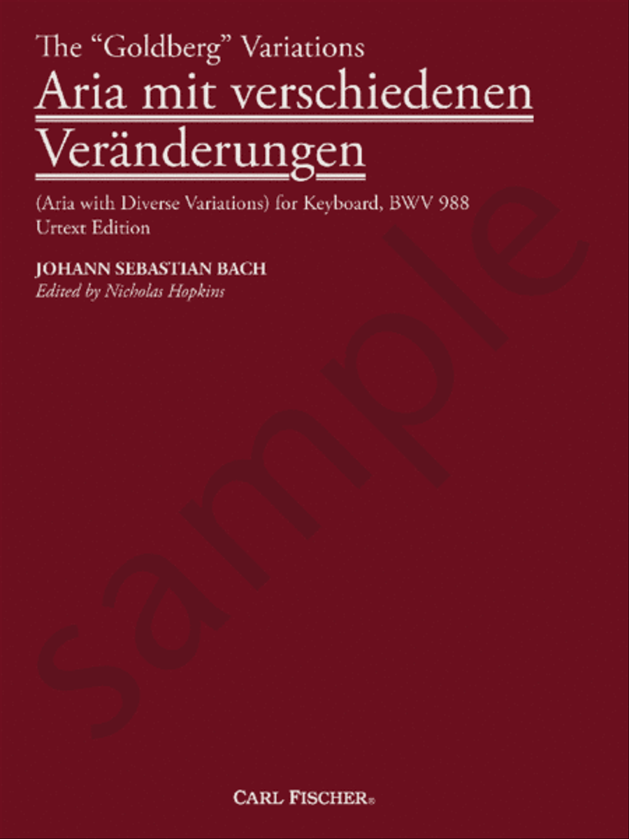 The “Goldberg” Variations Piano Solo scores gallery preview page 1