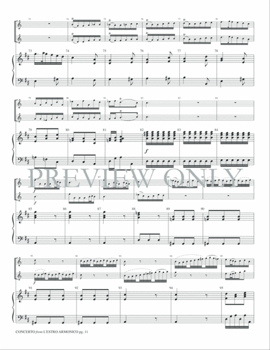 Concerto from L'Estro armonico, Op. 3, No. 9 Trumpet Duet scores gallery preview page 13