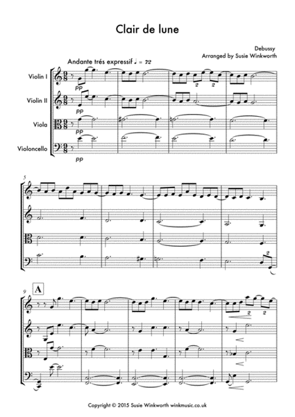 Debussy - Clair de lune - String Quartet image number null