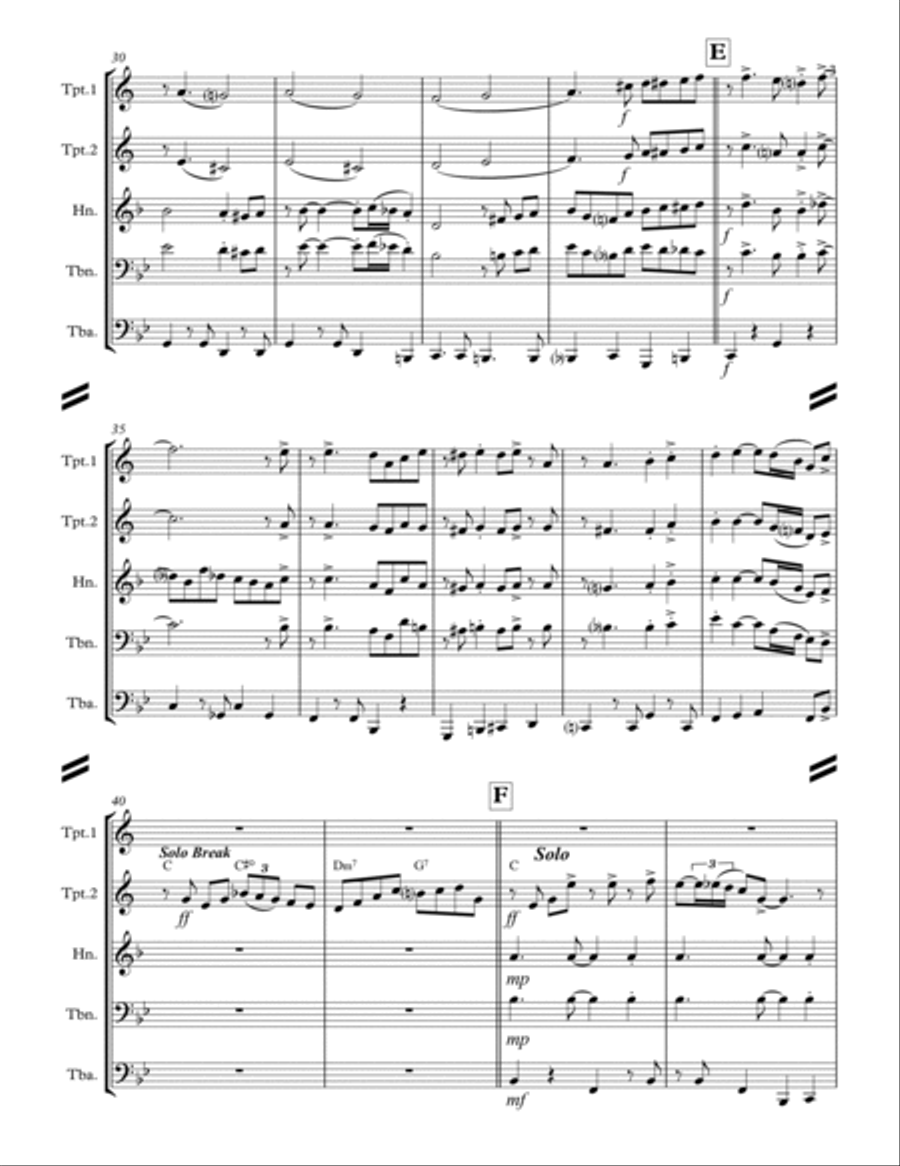Who’s Sorry Now? (for Brass Quintet) Brass Quintet scores gallery preview page 4