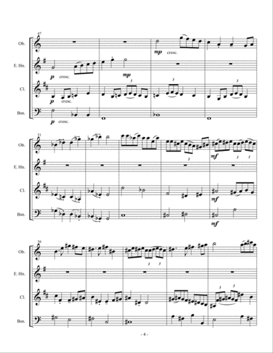 Fugue for Four Winds Woodwind Quartet scores gallery preview page 4