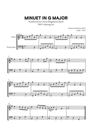 Book cover for Minuet in G Major (BWV Anh. 116) (for Flute and Cello)
