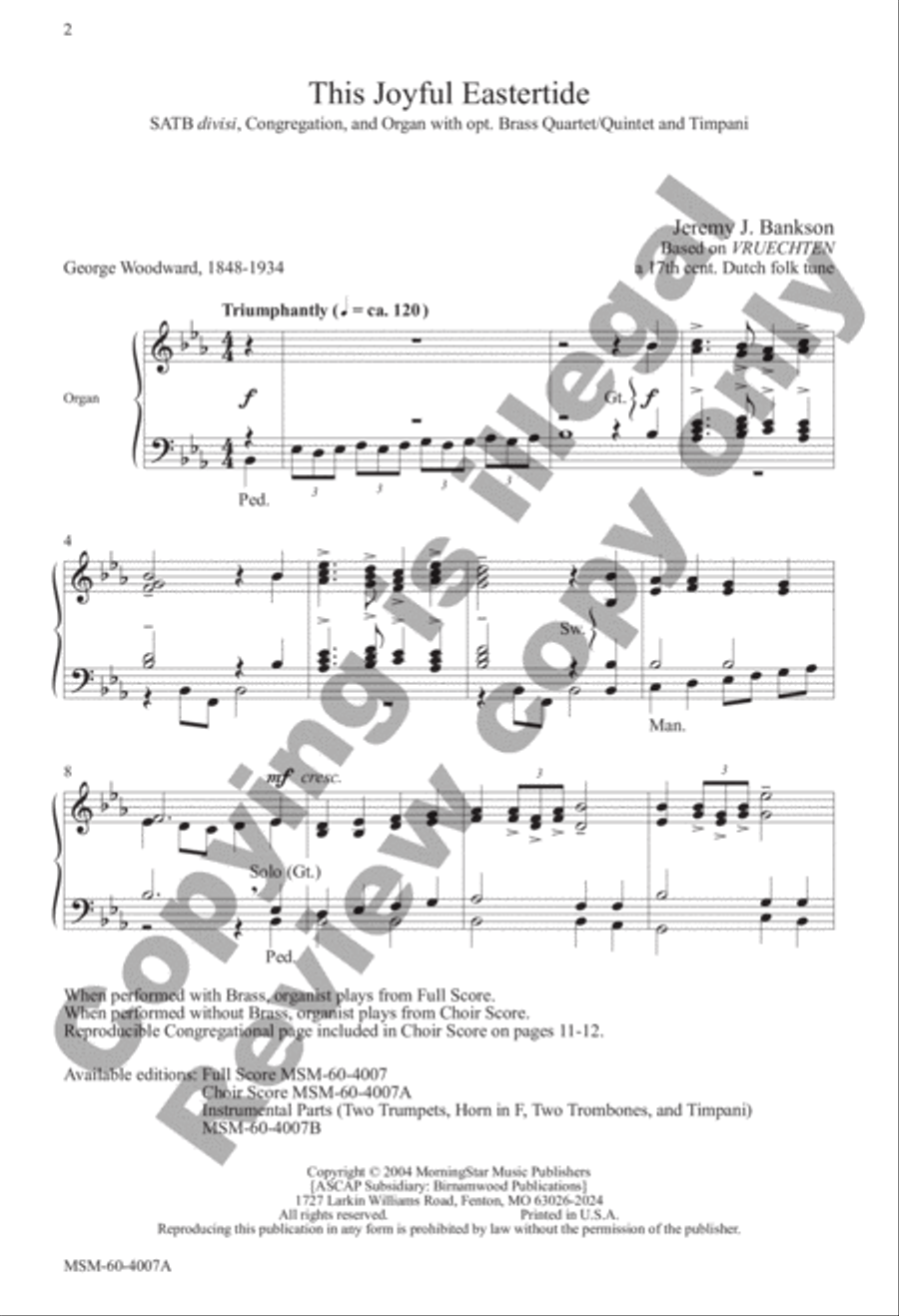 This Joyful Eastertide (Choral Score) image number null