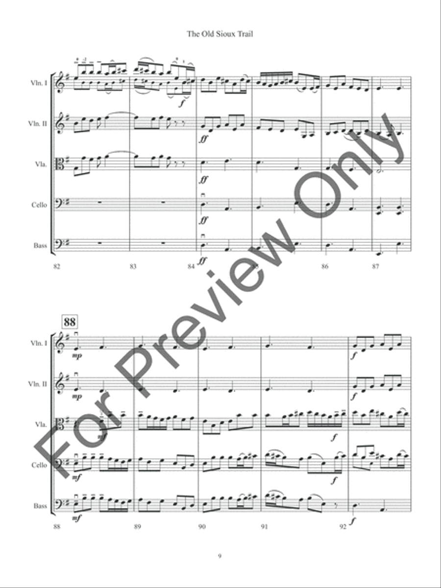 The Old Sioux Trail (Score) String Orchestra scores gallery preview page 12