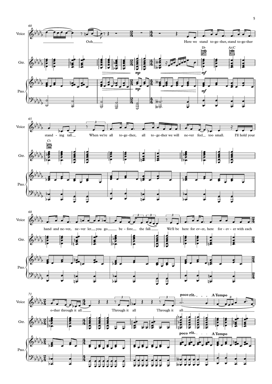 Finding Hope - Piano, Voice & Guitar Choir - Digital Sheet Music page 5