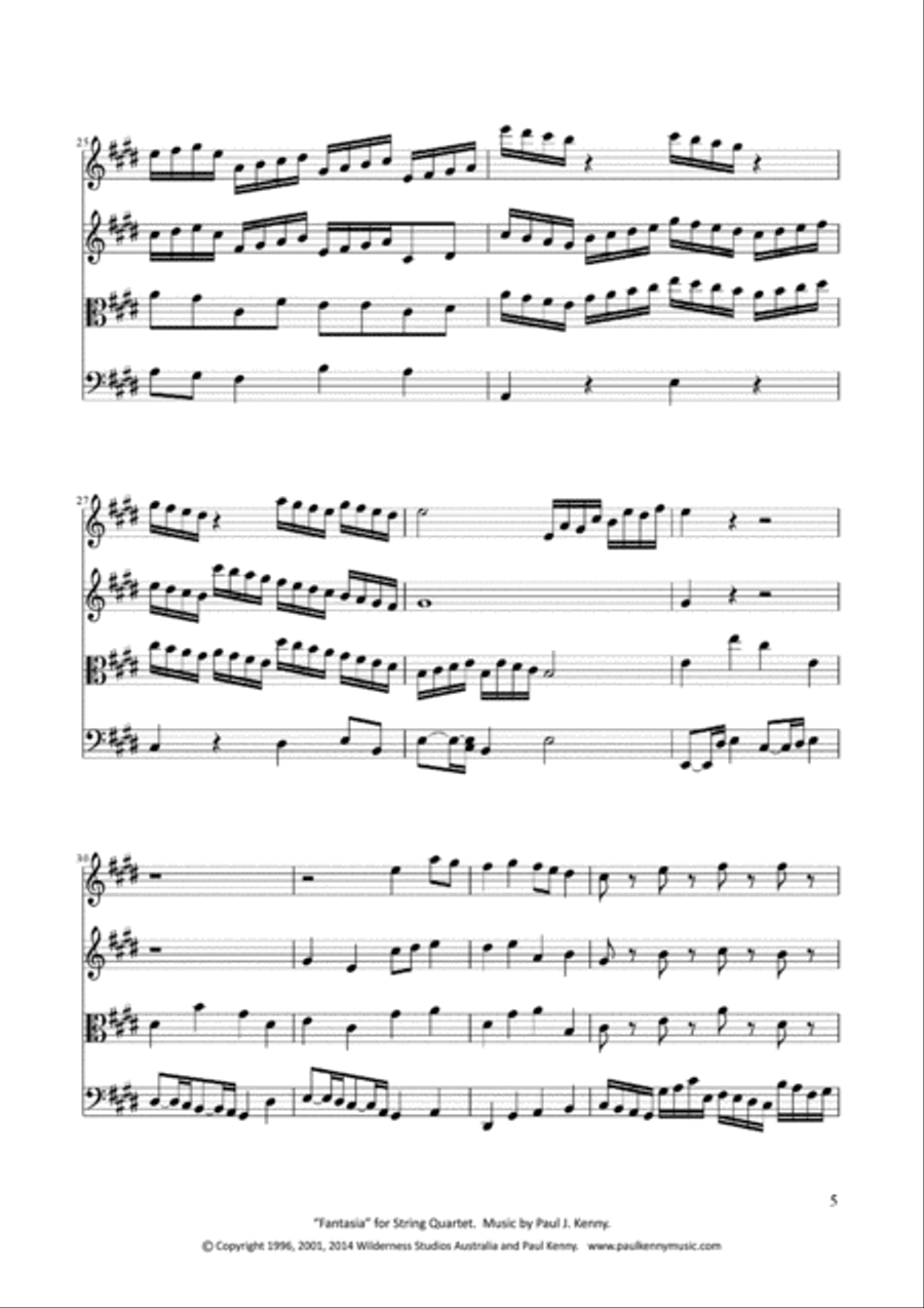 Fantasia for Strings by Paul Kenny - String Quartet / String Orchestra String Quartet scores gallery preview page 6
