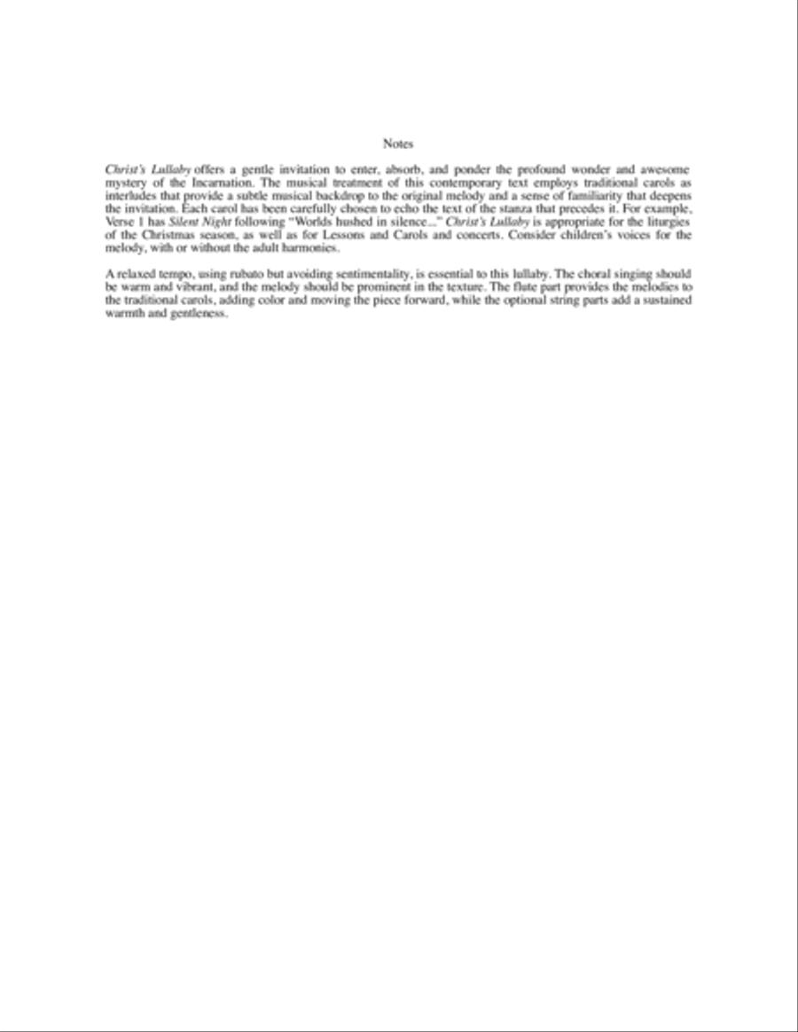 Christ's Lullaby Choir scores gallery preview page 1
