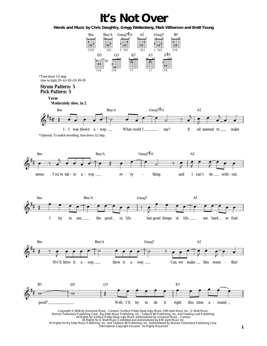 It's Not Over It's Not Over Acoustic Guitar scores gallery preview page 1