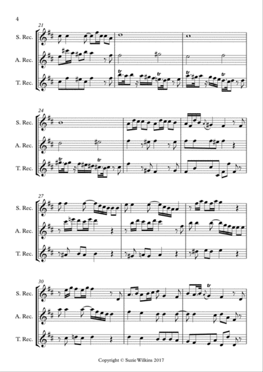 Moderato from Sonata I for SAT Recorder Trio SAT scores gallery preview page 4