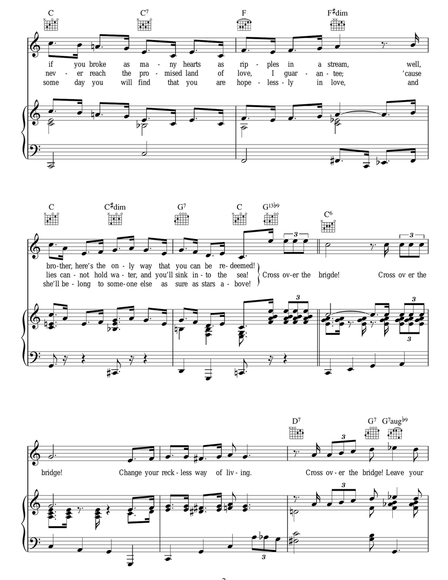 Cross Over The Bridge Acoustic Guitar scores gallery preview page 2