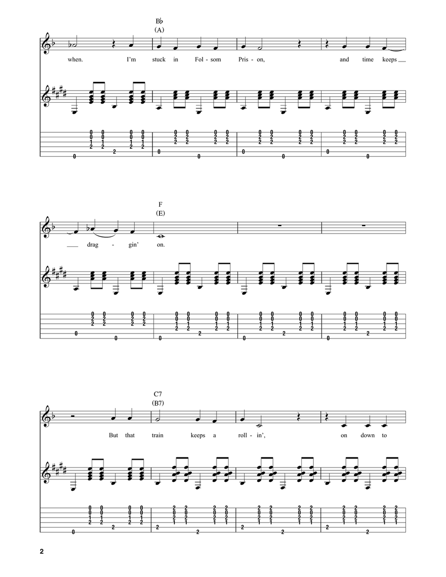 Folsom Prison Blues Electric Guitar scores gallery preview page 2