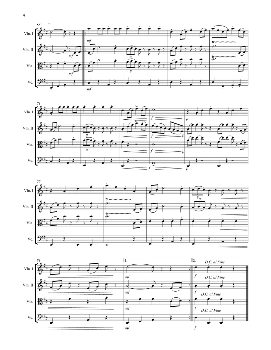 Radetzky March (for String Quartet) String Quartet scores gallery preview page 5