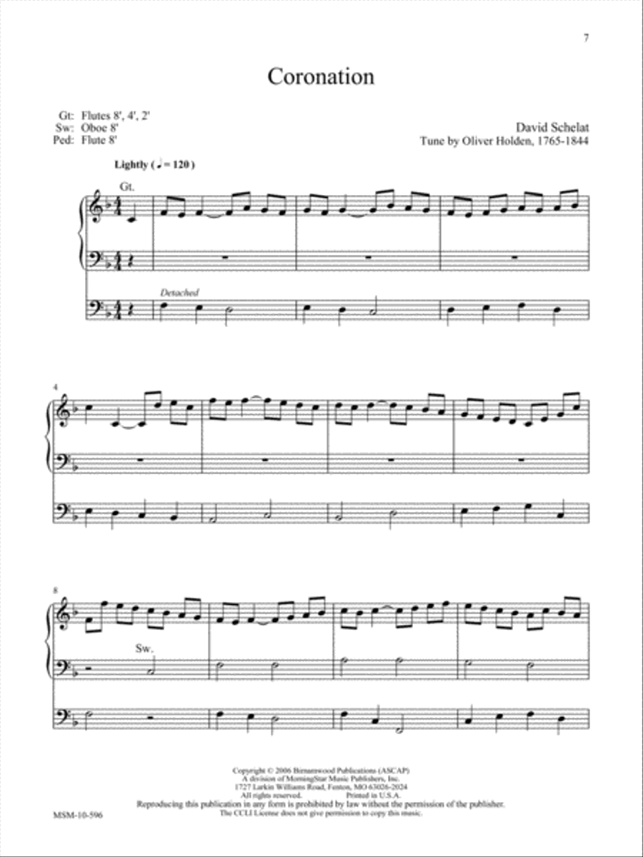 A Mighty Fortress: Seven Hymn Preludes for Organ Organ Solo scores gallery preview page 3