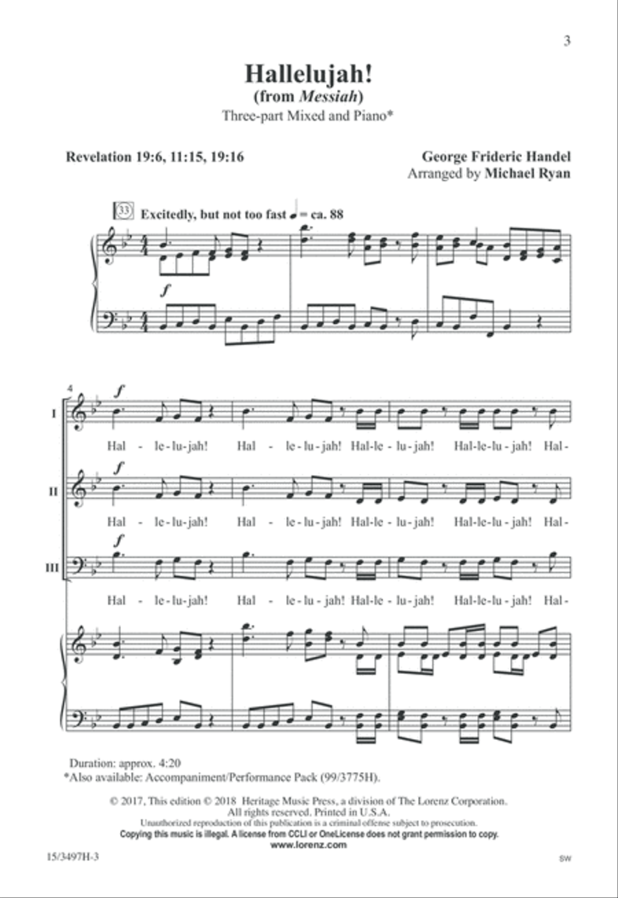 Hallelujah! 3-Part scores gallery preview page 3