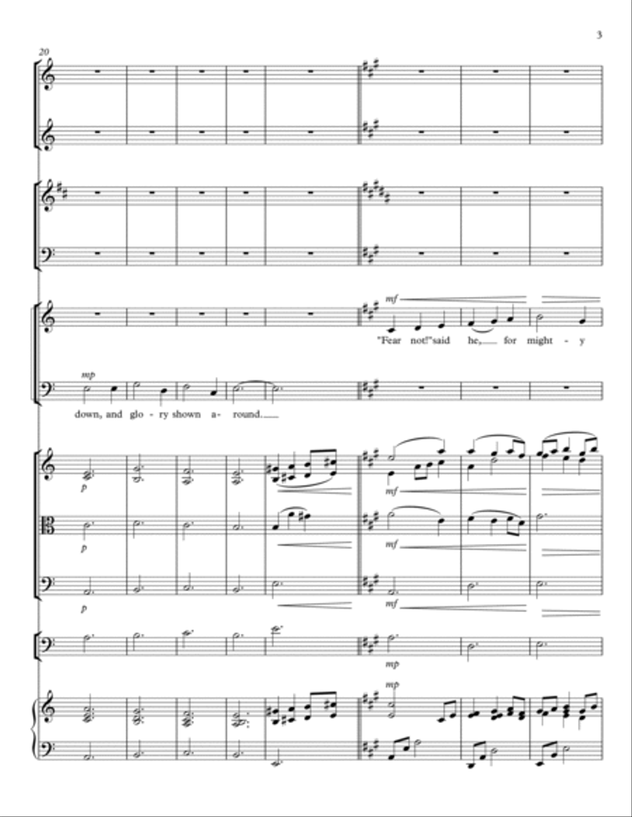 While Shepherds Watched (Choral Octavo and Orchestration) Choir scores gallery preview page 3