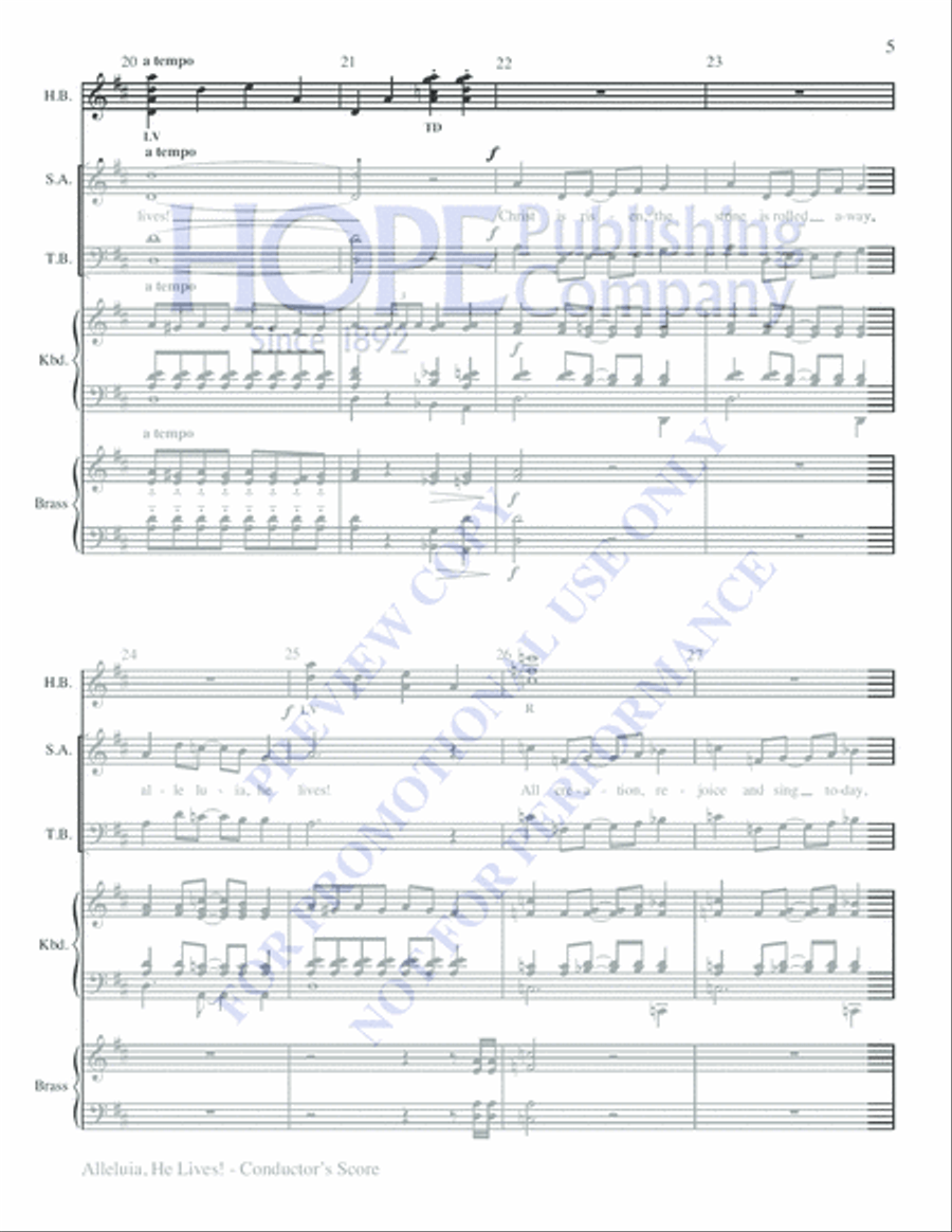 Alleluia, He Lives! Choir scores gallery preview page 5