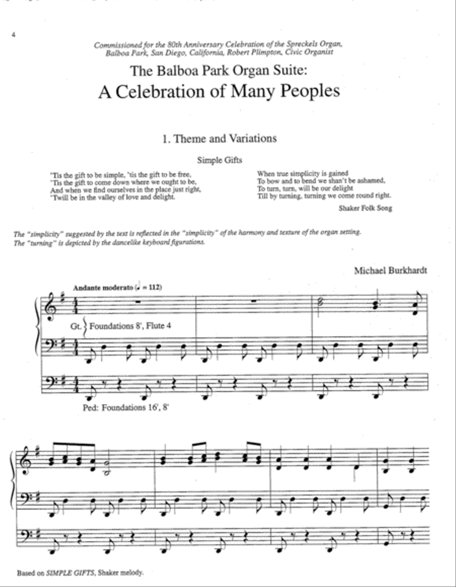 The Balboa Park Organ Suite A Celebration of Many Peoples Organ scores gallery preview page 2