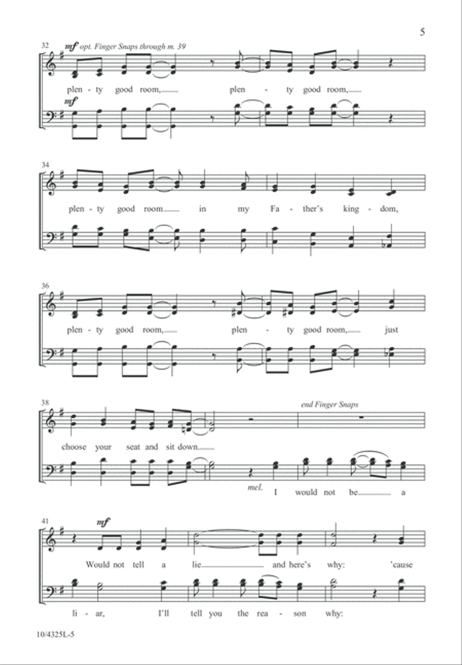 Plenty Good Room Plenty Good Room 4-Part scores gallery preview page 5