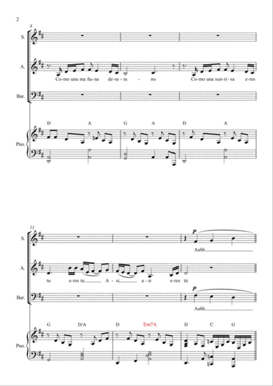 Eres Tu/touch The Wind Eres Tu/touch The Wind 3-Part scores gallery preview page 2